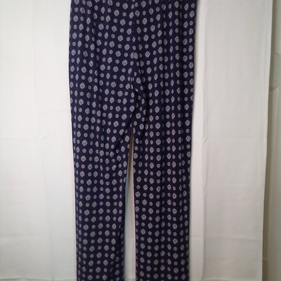Vince Camuto Pants Women S Pull On Elastic Waist Soft Stretched Pattern Blue - Picture 11 of 16